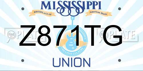 Z871TG Mississippi License Plate