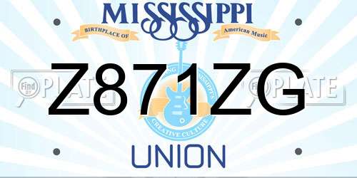 Z871ZG Mississippi License Plate
