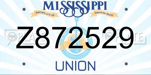 Z872529 Mississippi License Plate
