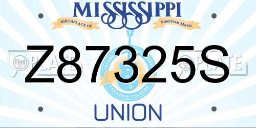 Z87325S Mississippi License Plate
