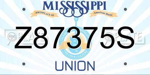 Z87375S Mississippi License Plate