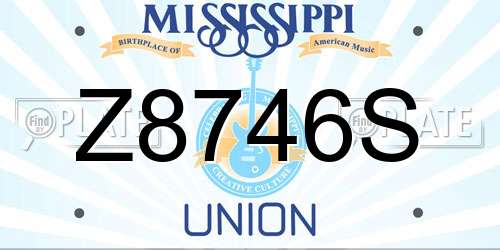 Z8746S Mississippi License Plate