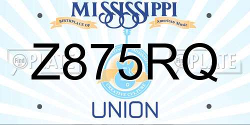 Z875RQ Mississippi License Plate