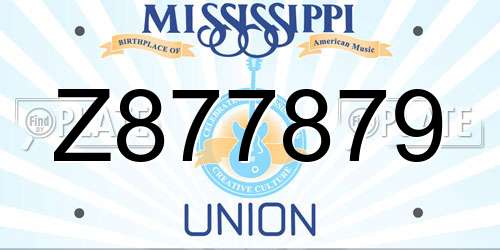 Z877879 Mississippi License Plate