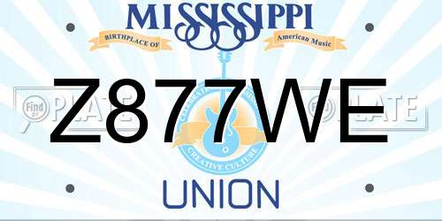 Z877WE Mississippi License Plate