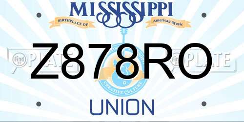 Z878RO Mississippi License Plate