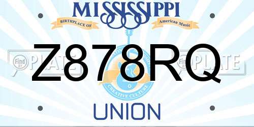 Z878RQ Mississippi License Plate