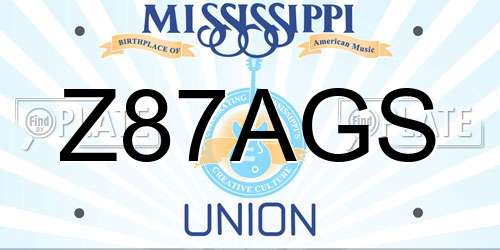 Z87AGS Mississippi License Plate