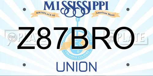 Z87BRO Mississippi License Plate