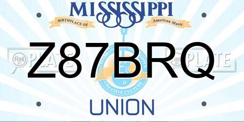 Z87BRQ Mississippi License Plate