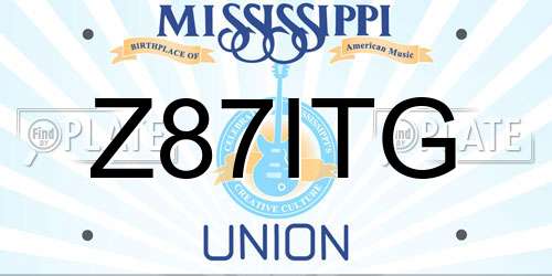 Z87ITG Mississippi License Plate