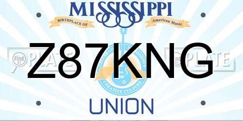 Z87KNG Mississippi License Plate
