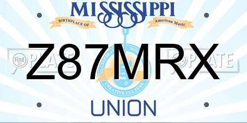 Z87MRX Mississippi License Plate