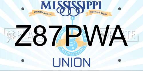 Z87PWA Mississippi License Plate