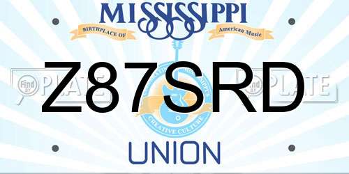 Z87SRD Mississippi License Plate