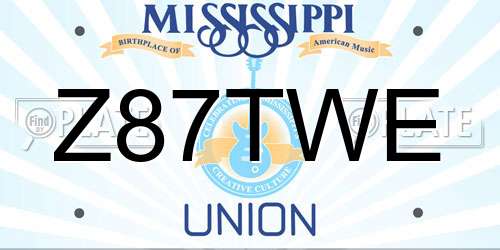 Z87TWE Mississippi License Plate