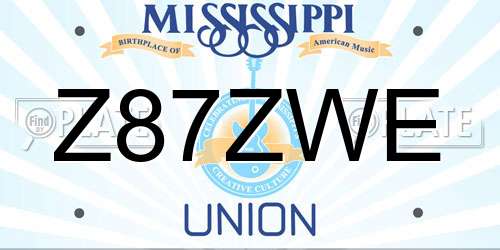 Z87ZWE Mississippi License Plate