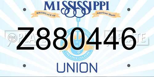 Z880446 Mississippi License Plate