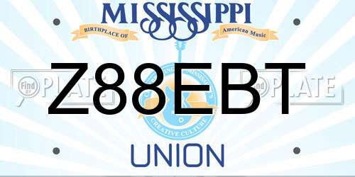 Z88EBT Mississippi License Plate