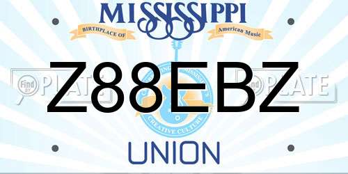 Z88EBZ Mississippi License Plate