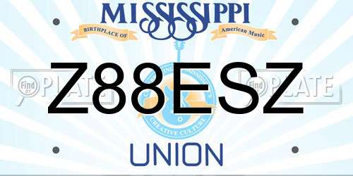 Z88ESZ Mississippi License Plate