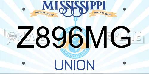 Z896MG Mississippi License Plate