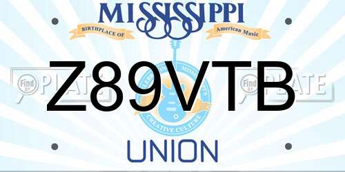 Z89VTB Mississippi License Plate