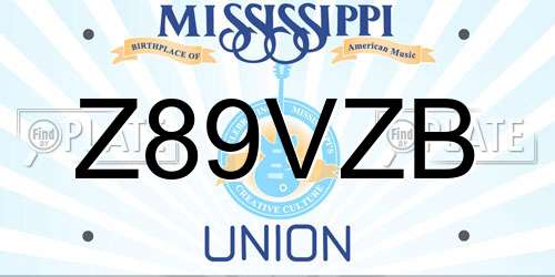 Z89VZB Mississippi License Plate