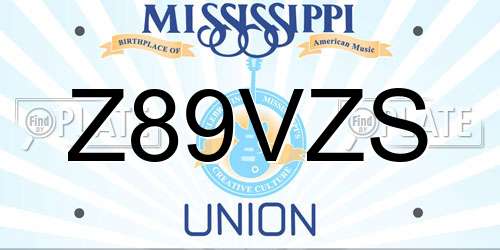 Z89VZS Mississippi License Plate