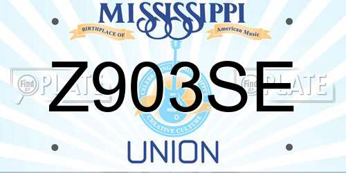Z903SE Mississippi License Plate