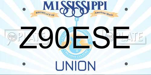 Z90ESE Mississippi License Plate