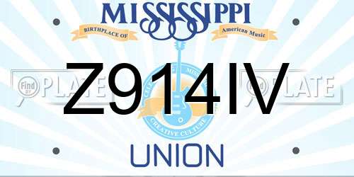 Z914IV Mississippi License Plate