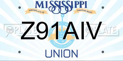 Z91AIV Mississippi License Plate