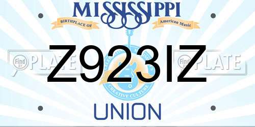 Z923IZ Mississippi License Plate