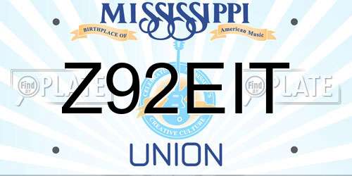 Z92EIT Mississippi License Plate