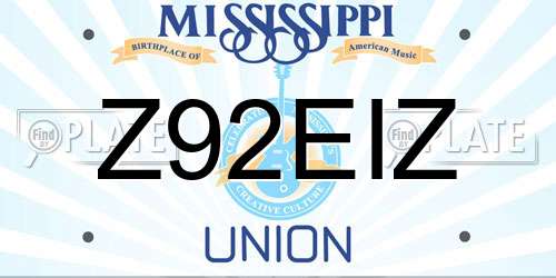 Z92EIZ Mississippi License Plate