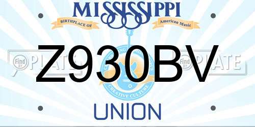 Z930BV Mississippi License Plate