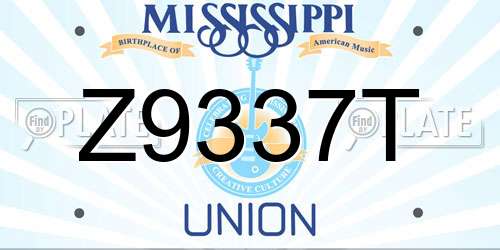 Z9337T Mississippi License Plate