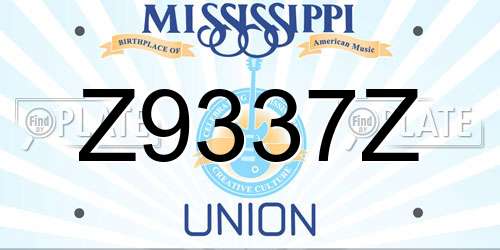 Z9337Z Mississippi License Plate