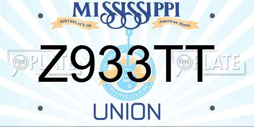 Z933TT Mississippi License Plate