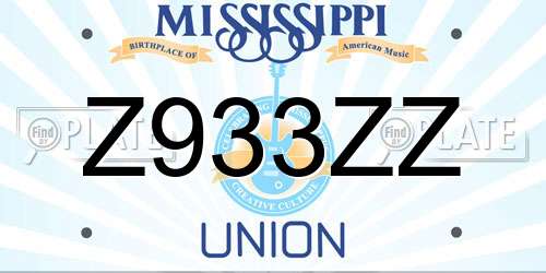 Z933ZZ Mississippi License Plate