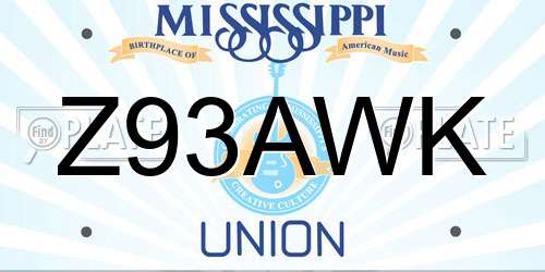 Z93AWK Mississippi License Plate