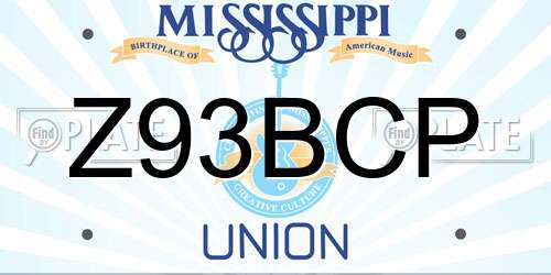 Z93BCP Mississippi License Plate