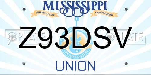 Z93DSV Mississippi License Plate