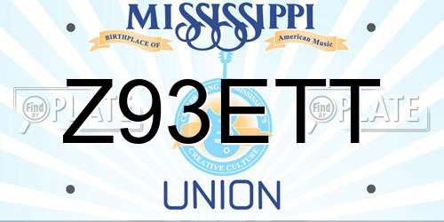 Z93ETT Mississippi License Plate