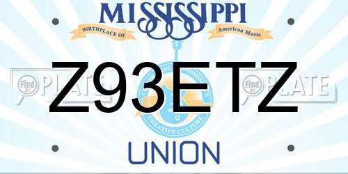 Z93ETZ Mississippi License Plate