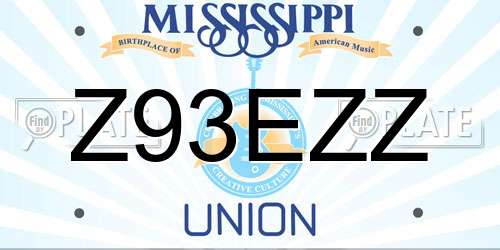 Z93EZZ Mississippi License Plate