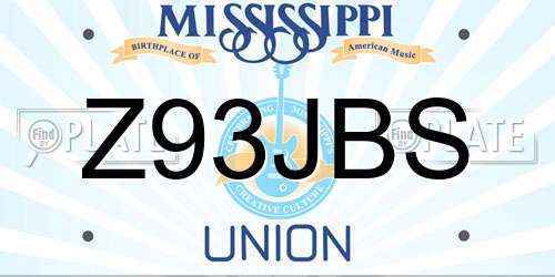 Z93JBS Mississippi License Plate