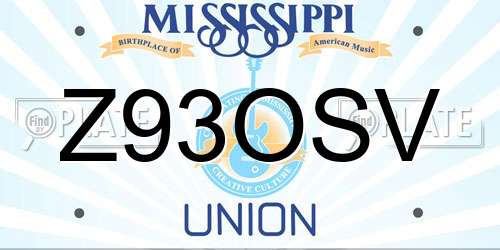 Z93OSV Mississippi License Plate