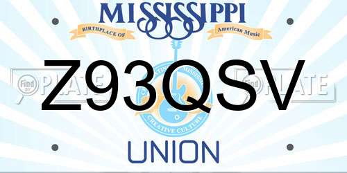 Z93QSV Mississippi License Plate